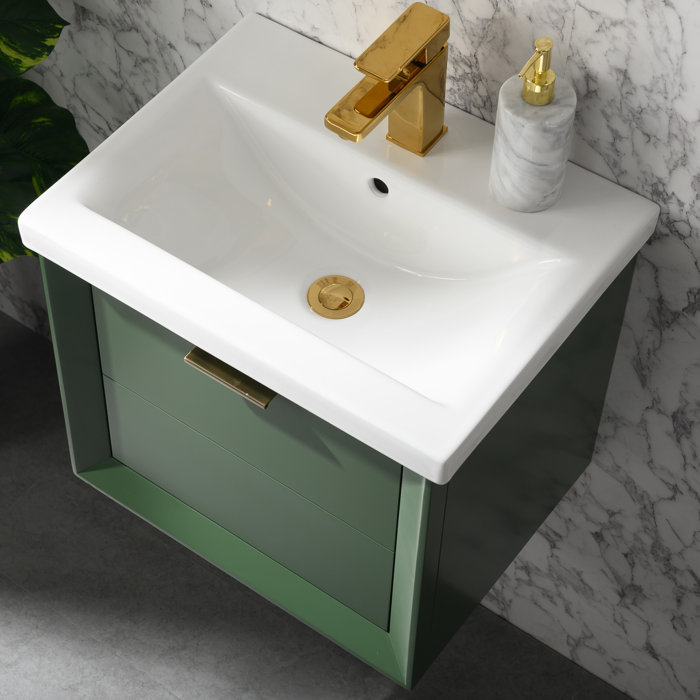 Everly Quinn Draven 20.39'' Single Bathroom Vanity with Ceramic Top & Reviews Wayfair Canada